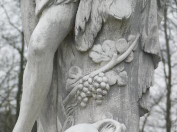 Garden Statue Dionysos/Bacchus on Pedestal - 200 cm - Stone