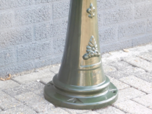 Classical lantern 'Barcelona' - outdoor lamp with ceramic socket and glass, alu green, 275cm