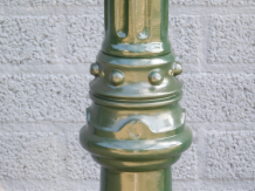 Classical lantern 'Barcelona' - outdoor lamp with ceramic socket and glass, alu green, 275cm