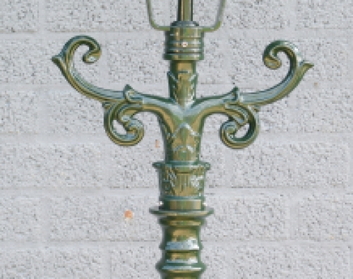 Classical lantern 'Barcelona' - outdoor lamp with ceramic socket and glass, alu green, 275cm