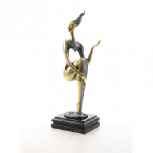 Een bronzen beeld/sculptuur van een naakte vrouw