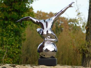 Statue ''Balance'' of Ceramic - Chrome Finish