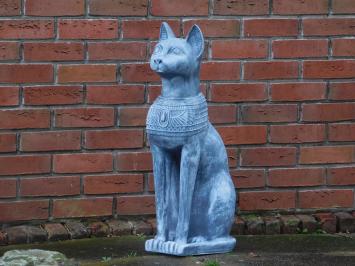 Statue Bastet - Egyptian Goddess -  cat grey - polystone