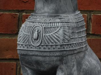 Statue Bastet - Egyptian Goddess -  cat grey - polystone