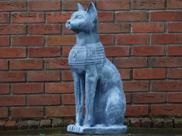 Statue Bastet - Egyptian Goddess -  cat grey - polystone