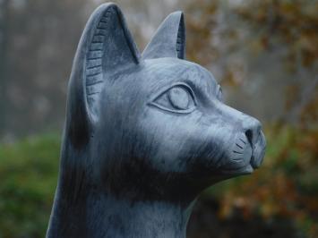 Statue Bastet - Egyptian Goddess -  cat grey - polystone