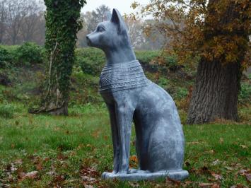 Statue Bastet - Egyptian Goddess -  cat grey - polystone