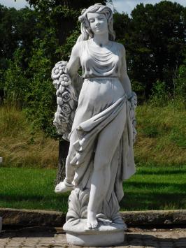 Statue of Lady with Flower Wreath - 175 cm - Stone