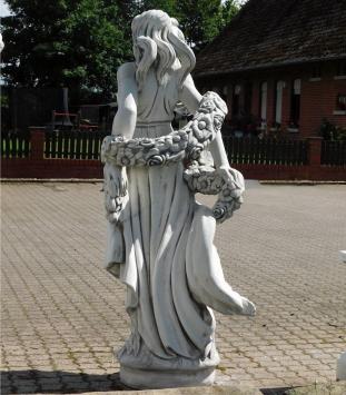 Statue of Lady with Flower Wreath - 175 cm - Stone
