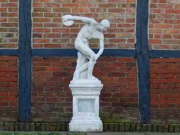 Discobolus auf Sockel - 155 cm - Massivstein