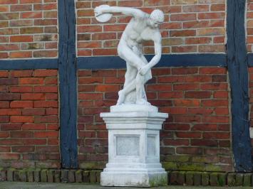 Discobolus on Base - 155 cm - Solid Stone