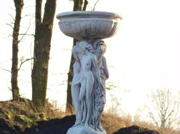 Statue mit drei Frauen und Schale - 85 cm - Vollstein