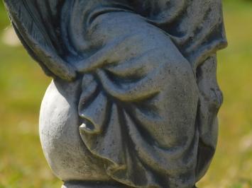 Beeld Engel op Bol - 36 cm - Steen