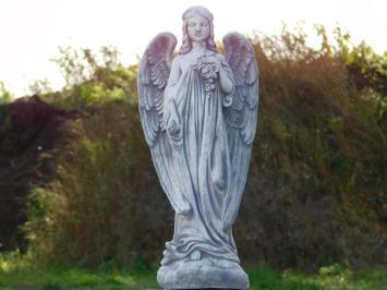 Statue of an Angel with Flowers – 58 cm – Stone Garden Statue