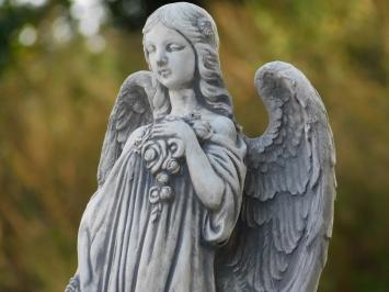 Statue of an Angel with Flowers – 58 cm – Stone Garden Statue