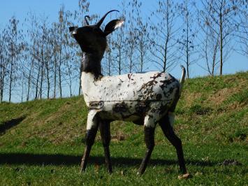 Ziegenstatue – 107 x 80 cm – Handgefertigt aus Metall