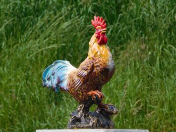 Statue Hahn in Farbe - Gusseisen