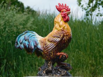 Statue Hahn in Farbe - Gusseisen