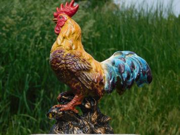 Statue Hahn in Farbe - Gusseisen