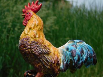 Statue Hahn in Farbe - Gusseisen