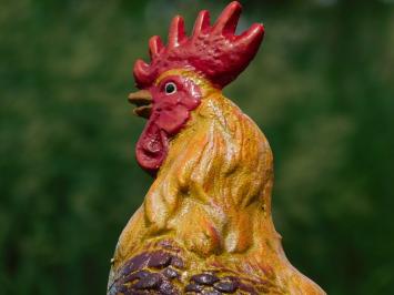 Statue Hahn in Farbe - Gusseisen