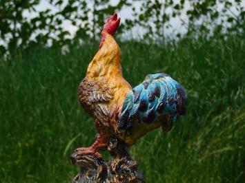 Statue Hahn in Farbe - Gusseisen