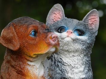 Dog and Cat Figurine - Polystone - in Colour
