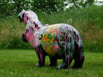 Beeld Nijlpaard Kunstdesign - 95 x 70 cm - Polystone