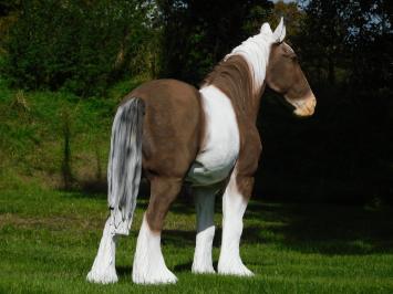 Beeld Paard Bruin met Wit - 105 cm - Polystone
