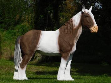 Beeld Paard Bruin met Wit - 105 cm - Polystone
