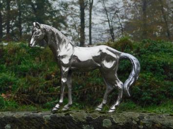 Statue Pferd - alu vernickelt - Dekorationsartikel
