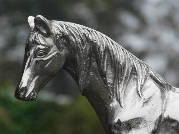 Statue Pferd - alu vernickelt - Dekorationsartikel