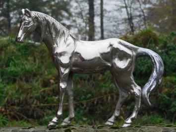 Statue Pferd - alu vernickelt - Dekorationsartikel