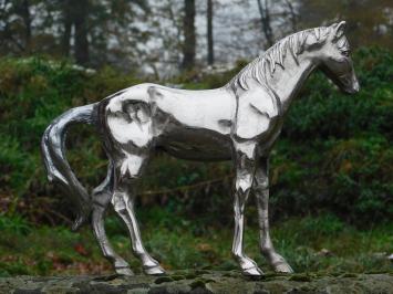 Statue Pferd - alu vernickelt - Dekorationsartikel