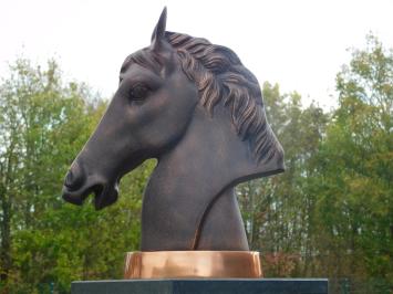 Statue horse's head - alu - copper-look base