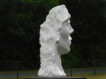 Stilvolle Statue 'Das Gesicht' - Polystone - Höhe 51 cm - Weiß