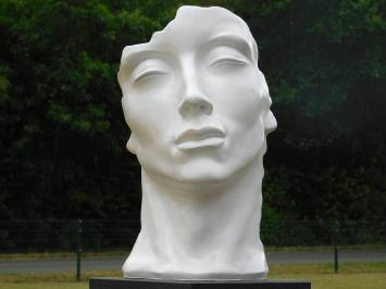 Stijlvol Beeld 'The Face' - Polystone - Hoogte 51 cm - Wit