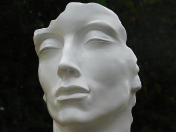 Stijlvol Beeld 'The Face' - Polystone - Hoogte 51 cm - Wit