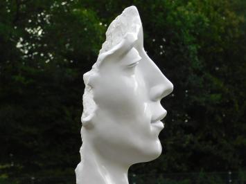 Stijlvol Beeld 'The Face' - Polystone - Hoogte 51 cm - Wit
