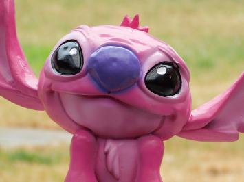 Beeld Stitch Roze - 28 x 33 cm - Polystone