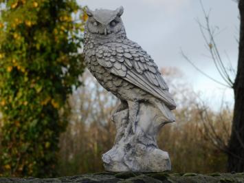 Statue Eule auf Baumstamm - Vollstein - Detailliert