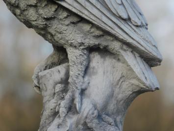 Statue Eule auf Baumstamm - Vollstein - Detailliert