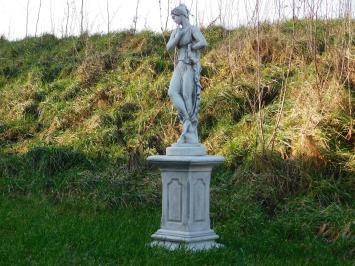 Statue Woman on Pedestal - 105 cm - Solid Stone