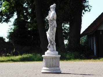 Statue Frau auf rundem Sockel - 88 cm - Stein