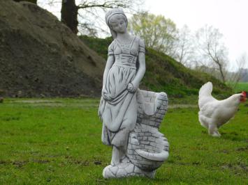 Statue Kind mit Wasserlauf - 60 cm - Stein