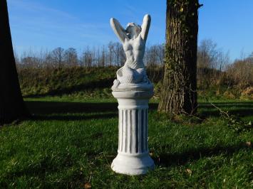 Statue Mermaid on Pedestal - 115 cm - Solid Stone