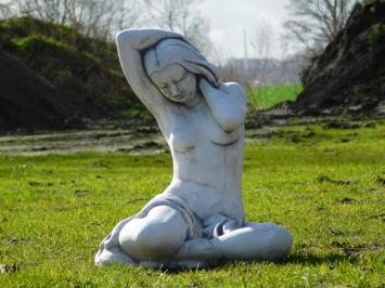 Beeld Zittende Vrouw  - 50 cm - Steen