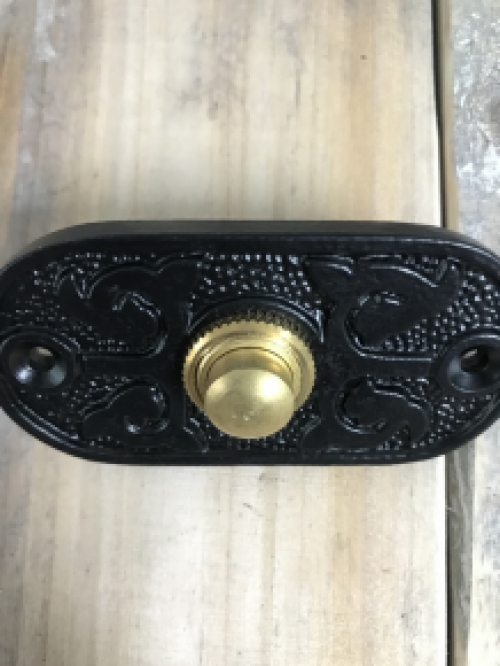 Bel in zwart - moderne deurbel met antieke fittingen