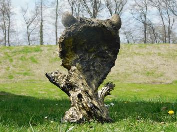 Bear head polystone - beautiful design - black-gold