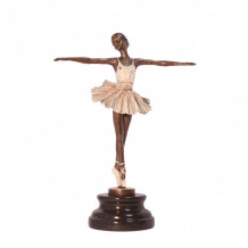 Een bronzen beeld/sculptuur van een ballet danseres